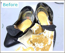 靴の裏地 腰裏 靴修理とカバン修理のミスタークイックマン
